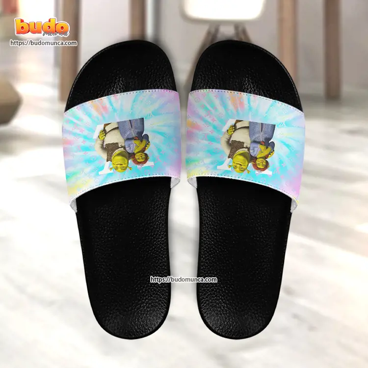 Slide sandals shrek couple movie and louis vuitton gift unique slide sandals for man woman and kid